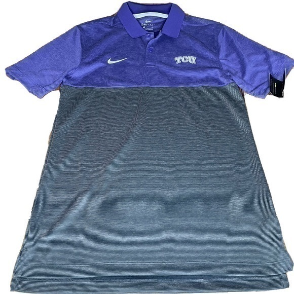 NWT Nike Dri-Fit TCU Horned Frogs Polo Shirt Texas Christian University - Picture 1 of 9